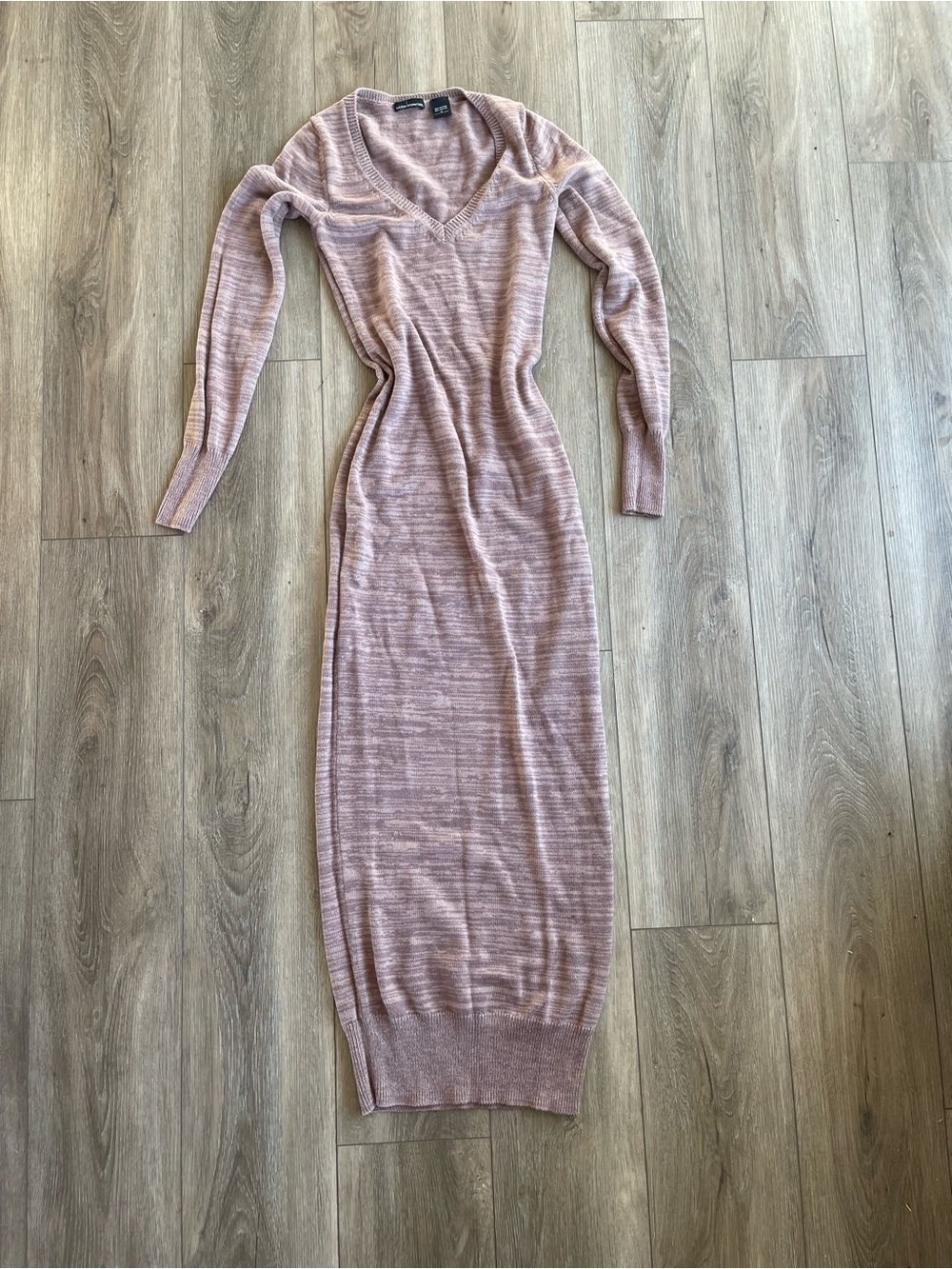 Mauve Pink Cotton Knit Bodycon Sweater Dress 🤎🌸